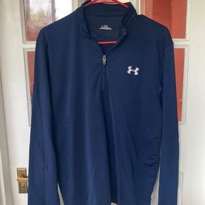 Navy blue Under Armour quarter zip long sleeve shirt. Size medium